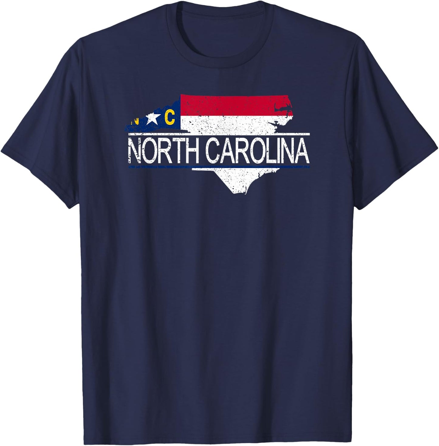 Distressed North Carolina T-Shirt - T-Shirt | Navy