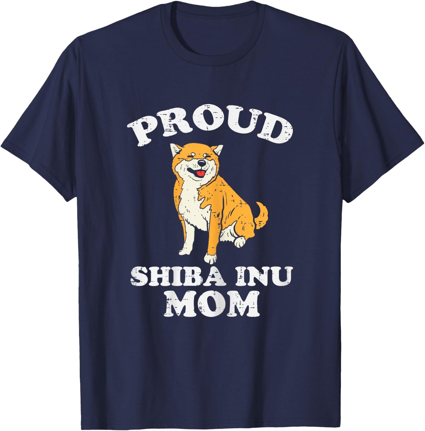 Proud Shiba Inu Mom Kawaii Japanese Dog Akita Women Gift T-Shirt - T-Shirt | Navy