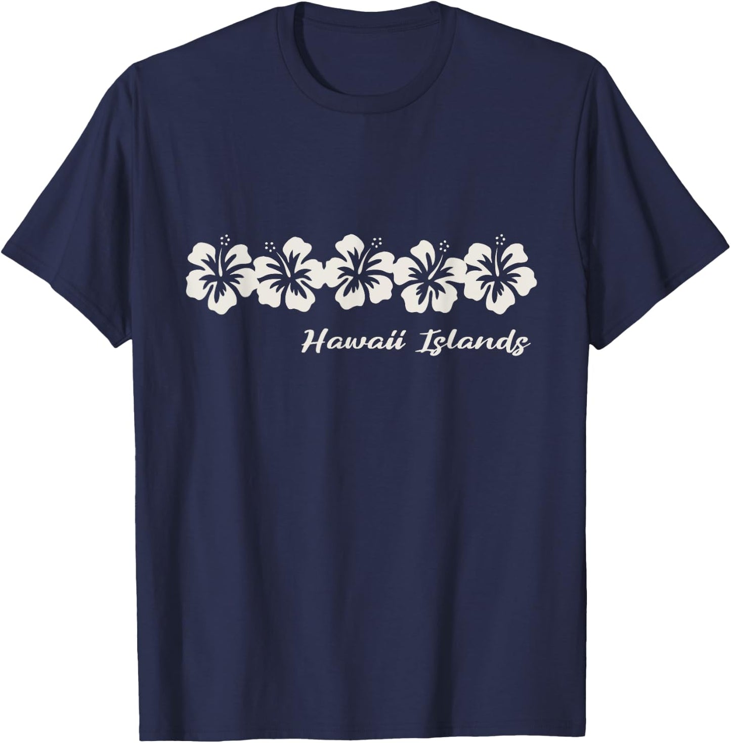 Hilo Hawaiian Hibiscus Flowers Hawaiian Islands flowers T-Shirt - T-Shirt | Navy