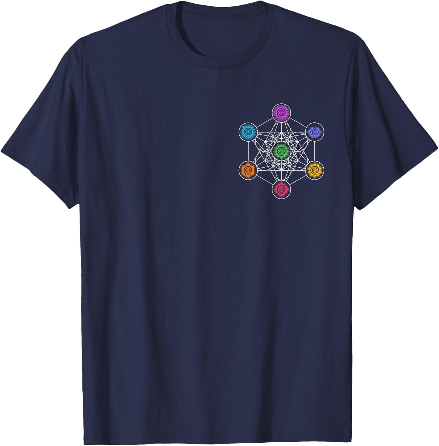 Metatronscube, sacred geometry, chakra, yoga, symbol, 4D T-Shirt - T-Shirt | Navy