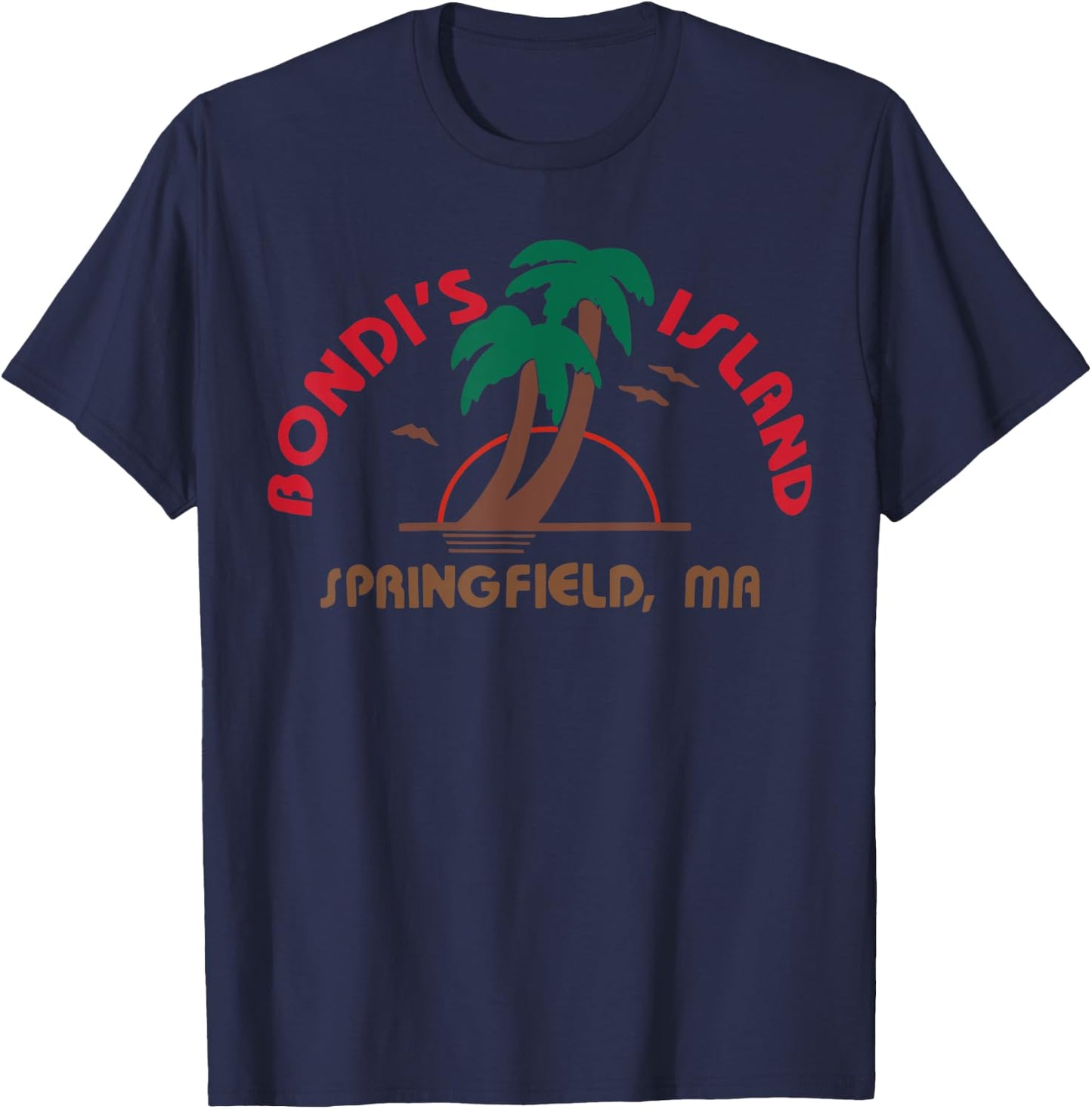 Bondi's Islands Vacation Retro Sunset Palm Trees Vacation T-Shirt - T-Shirt | Navy