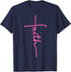 Christian Faith Cross Hot Pink Believers Christians Gift T-Shirt - T-Shirt | Navy