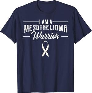 Mesothelioma Mesothelium Warrior Malignant Tumor Cancer Gift T-Shirt - T-Shirt | Navy