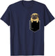 Pug Chest Pocket Pug Lover I Love Pugs Owners Carlino Pug T-Shirt - T-Shirt | Navy