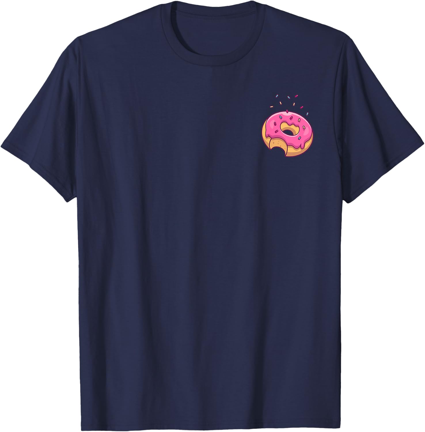 Pink Sprinkle Donut Pocket Doughnut Lovers T-Shirt - T-Shirt | Navy