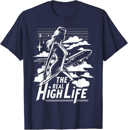 The real High Life Flight Attendant T-Shirt - T-Shirt | Navy