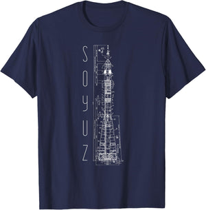 Soyuz Rocket Space Flight Soviet Union Russia Communism T-Shirt - T-Shirt | Navy