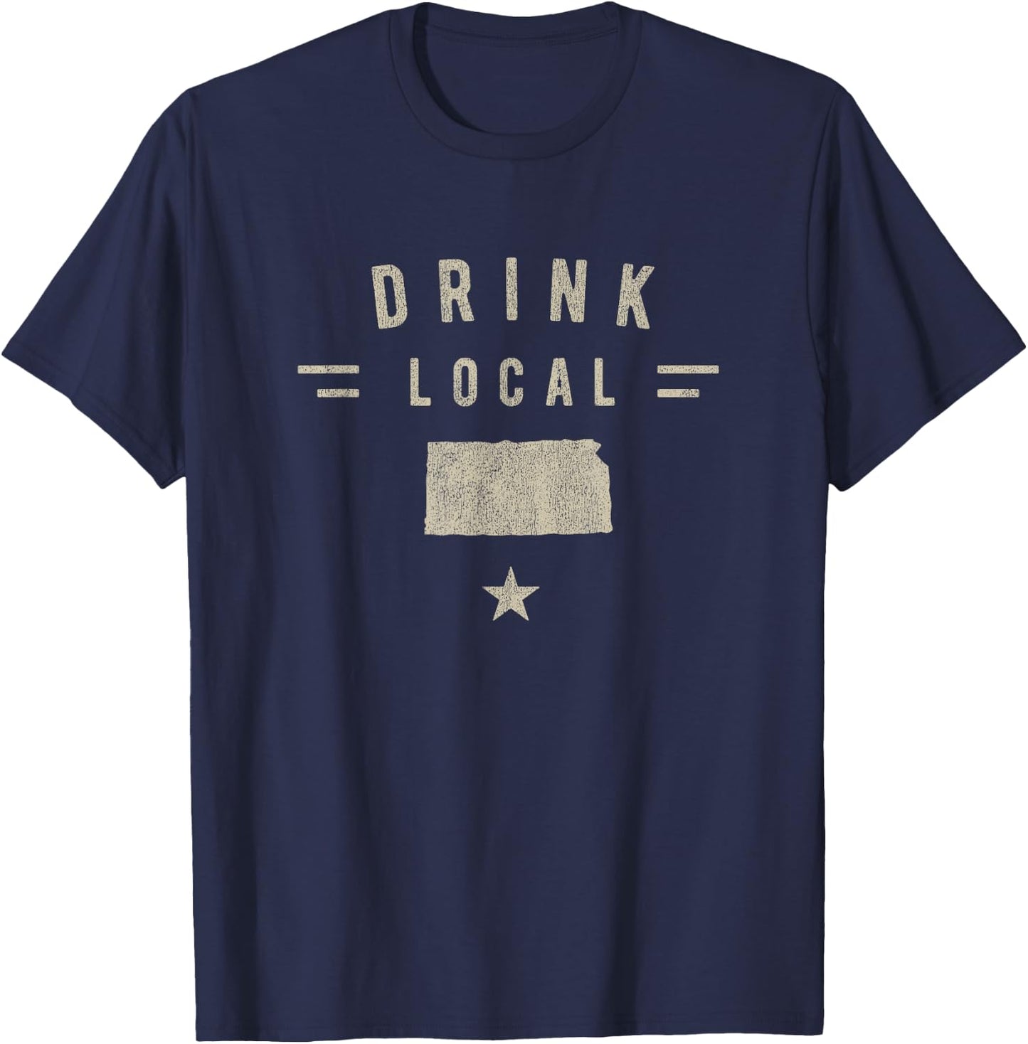 Drink Local Kansas Craft Beer Lover's T-Shirt - T-Shirt | Navy