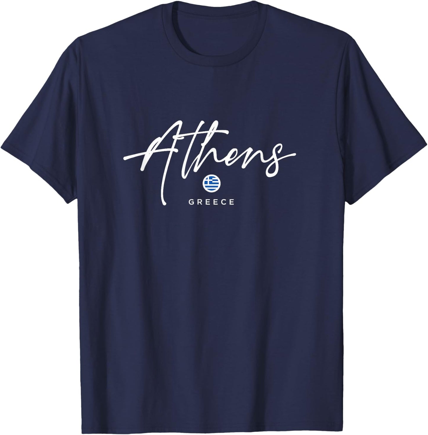 Athens Greece Flag T-Shirt - T-Shirt | Navy