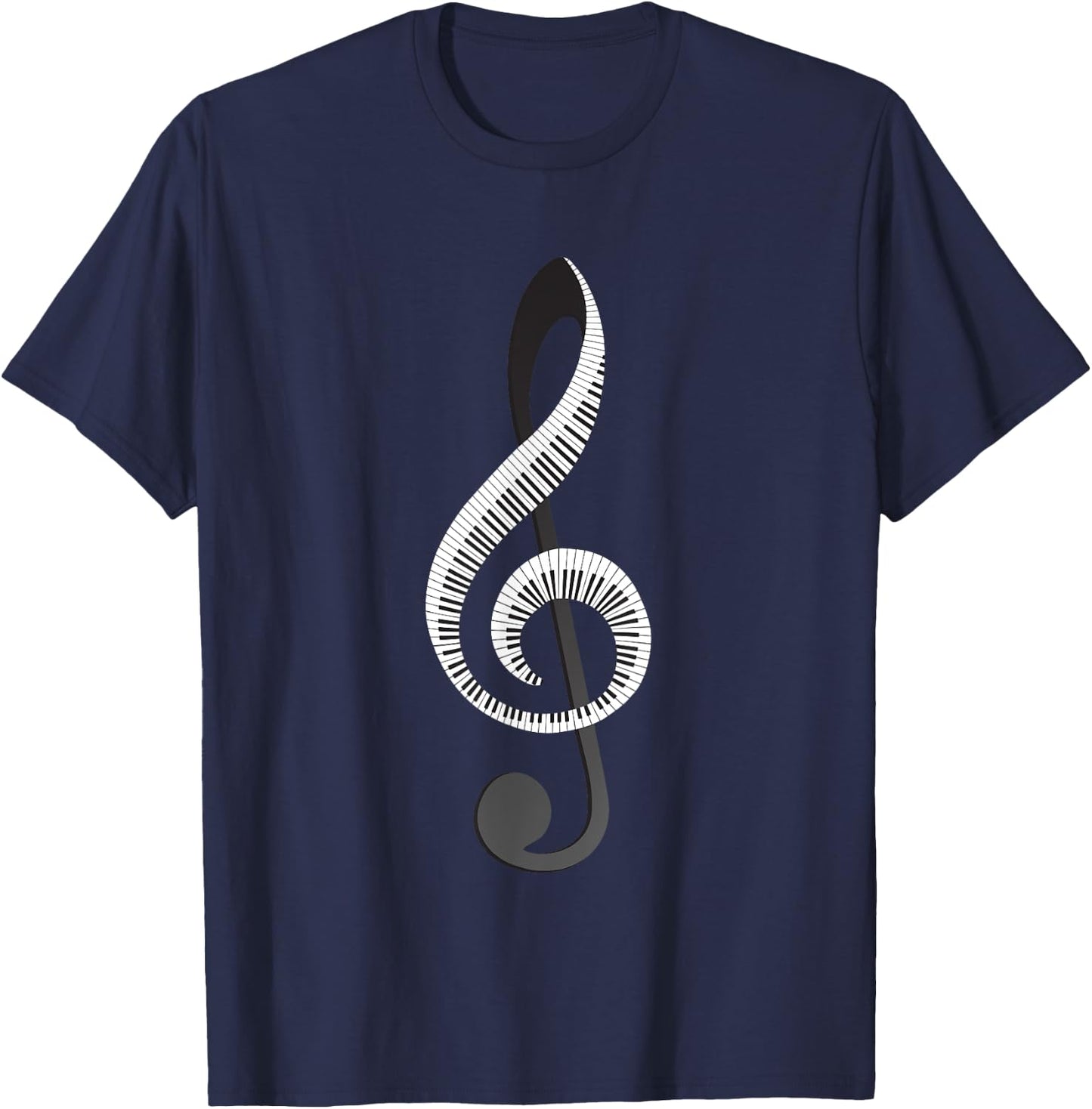 Funny Piano Gift Women Cool Treble Clef Musical Note T-Shirt - T-Shirt | Navy