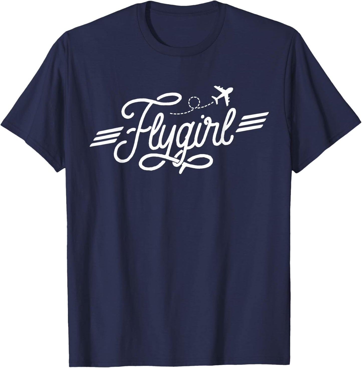 Flygirl Vintage Aviation Shirt Pilot Gift Flight Attendant T-Shirt - T-Shirt | Navy
