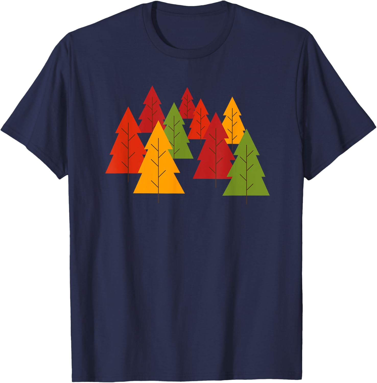 Fall Color Changing Leaves Cute Autumn Trees T-Shirt - T-Shirt | Navy