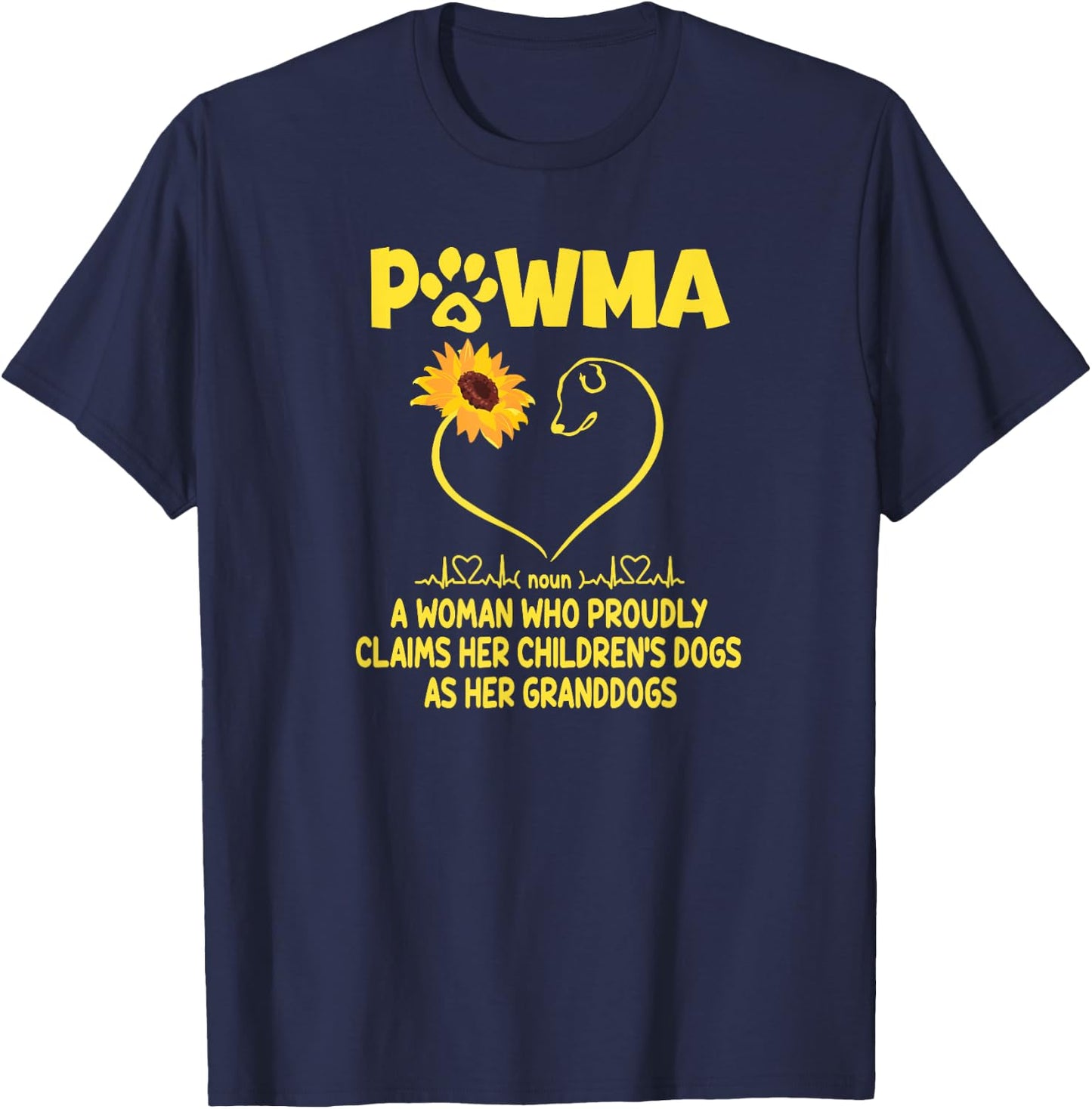 Pawma Definition Grandma Paw Mama Gift Funny For Dog Lovers Men Women T-Shirt - T-Shirt | Navy