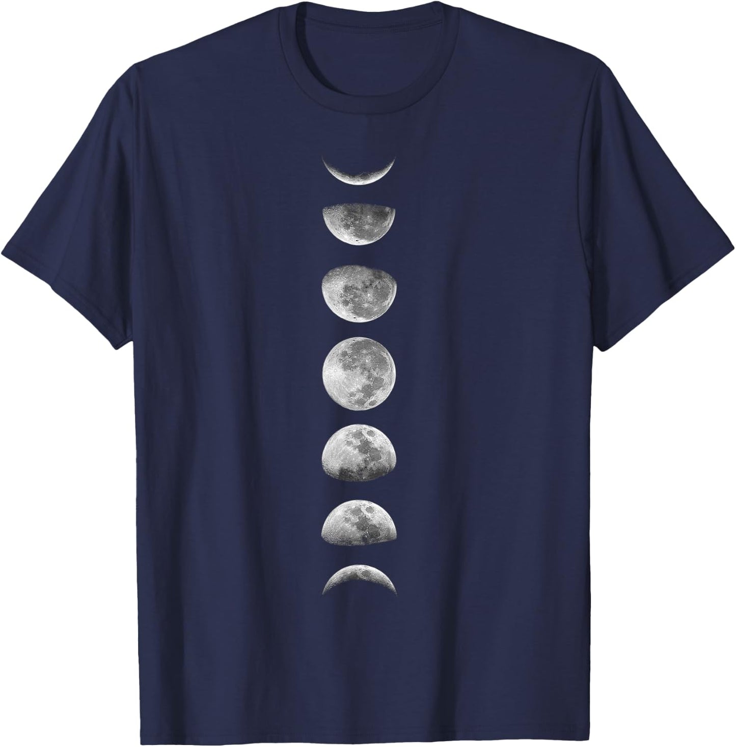 Moon Phases Lunar Calendar Astronomy Binoculars Aesthetic T-Shirt - T-Shirt | Navy