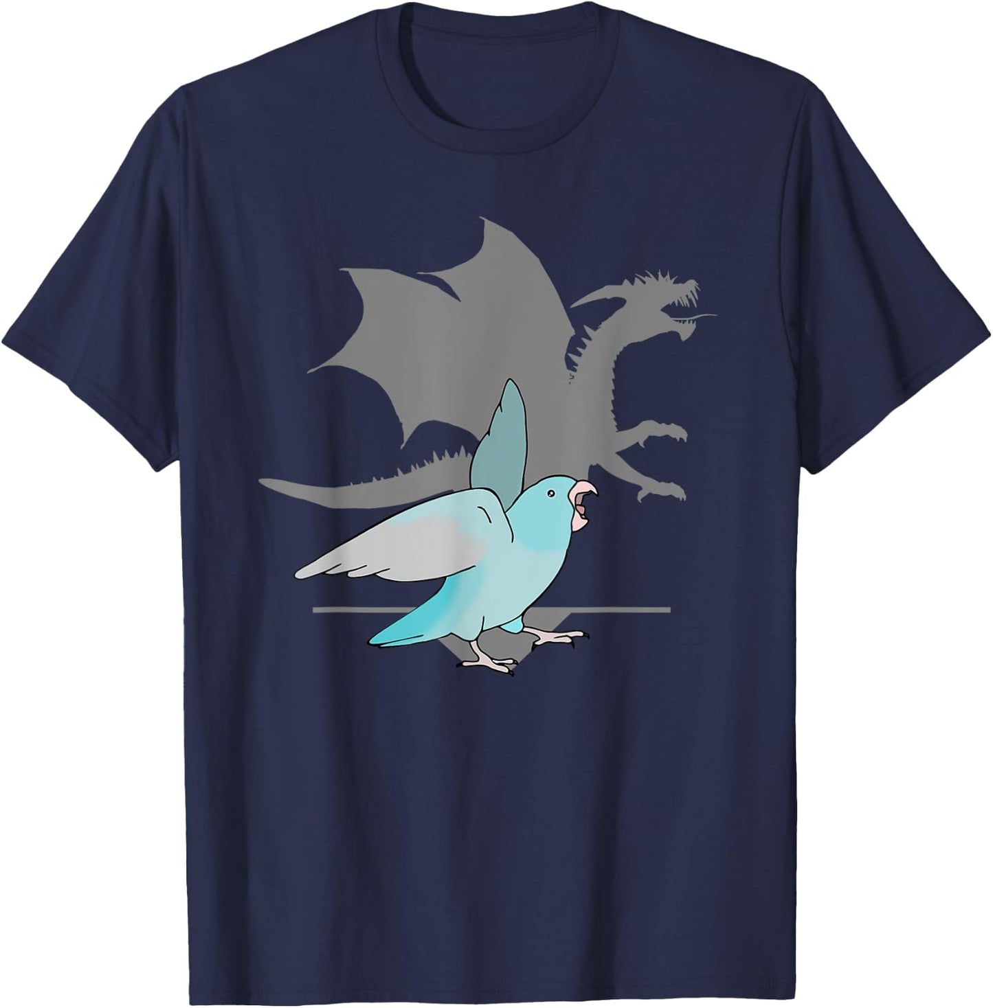 Blue Pacific Parrotlet with Dragon Shadow Birb memes Parrot T-Shirt - T-Shirt | Navy