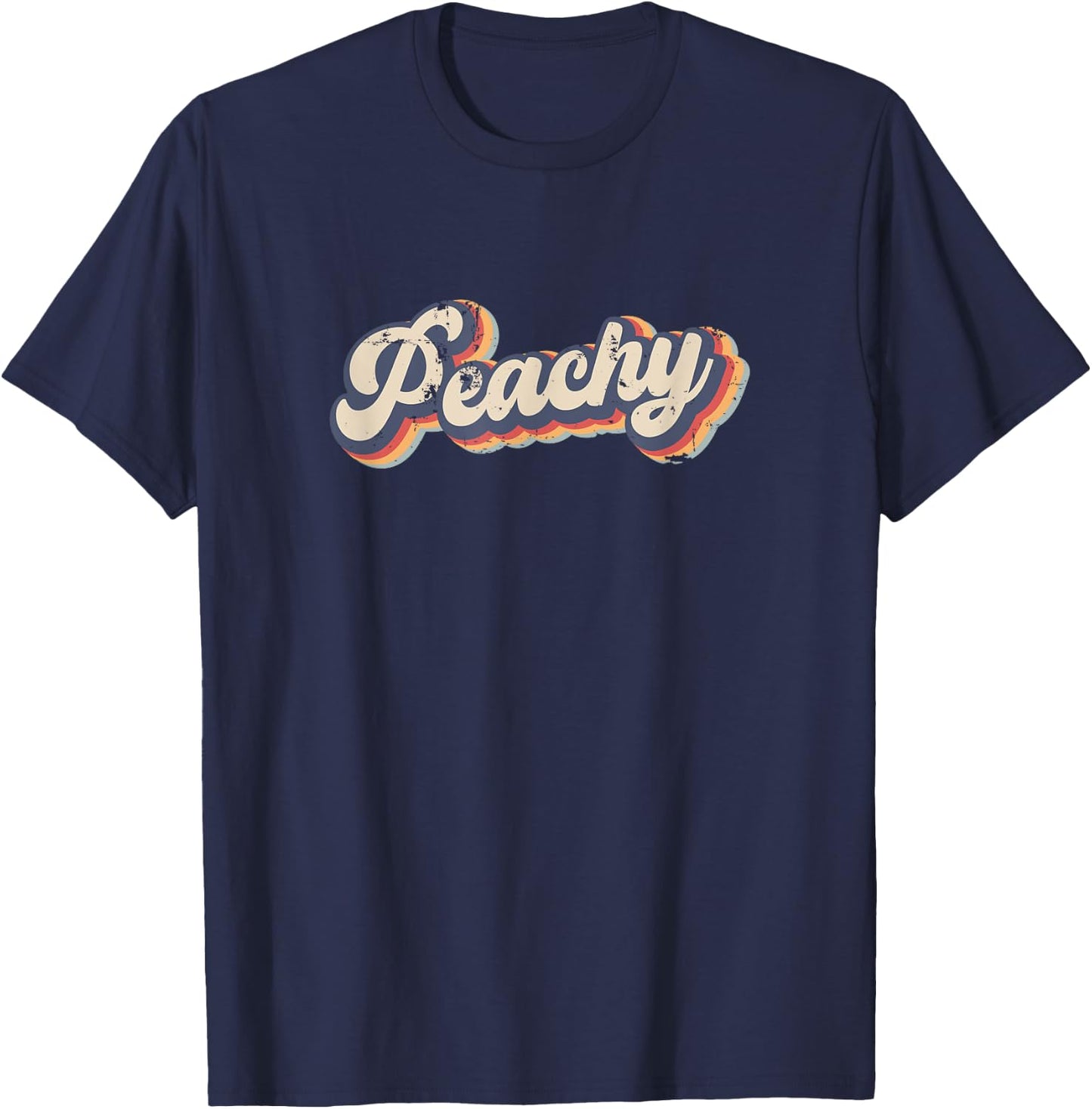 Peachy Vintage Rainbow T-Shirt - T-Shirt | Navy