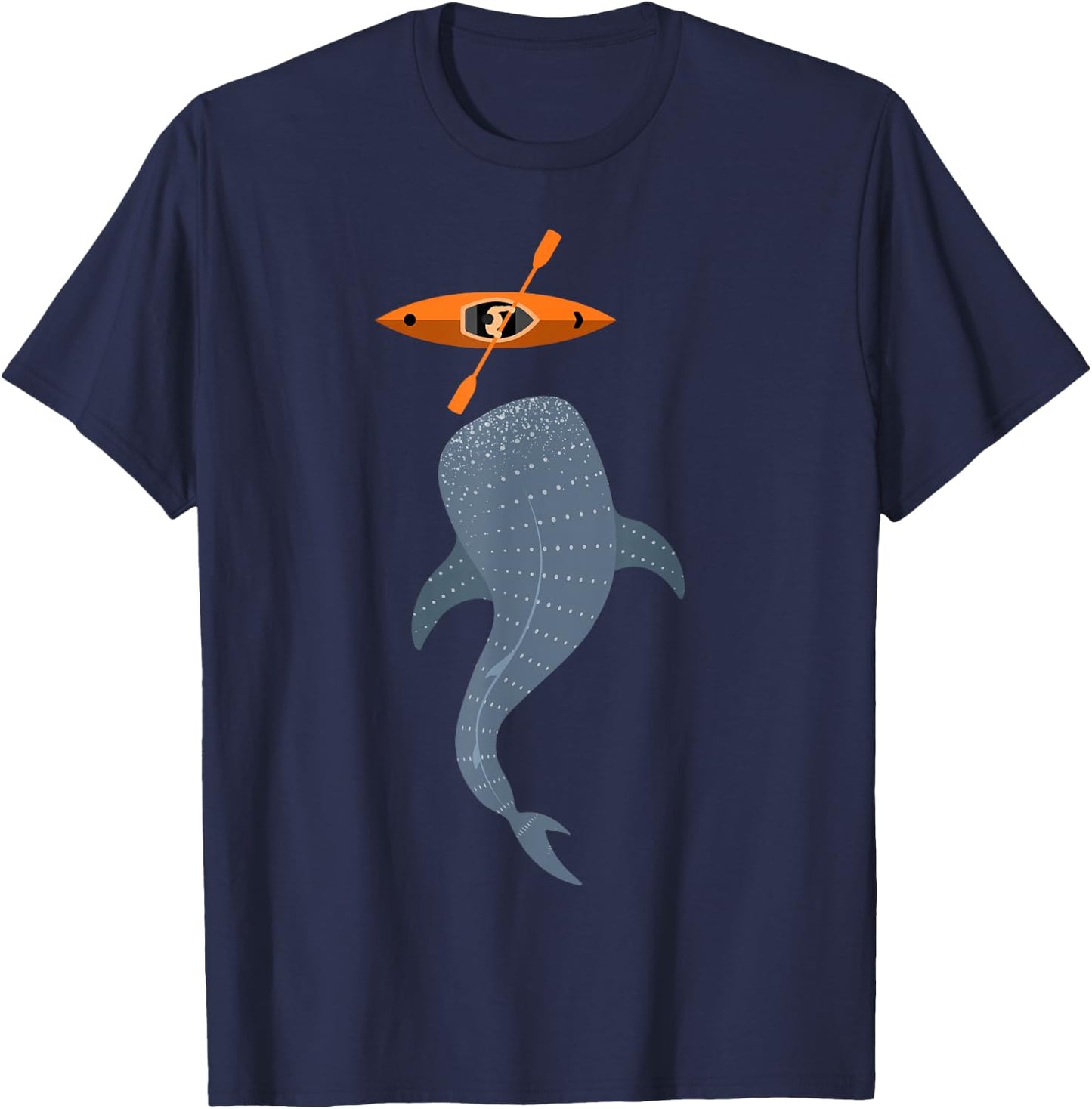 Kayak Whale Sea Kayaking Outdoor Adventurer Athletic Kayaker T-Shirt - T-Shirt | Navy