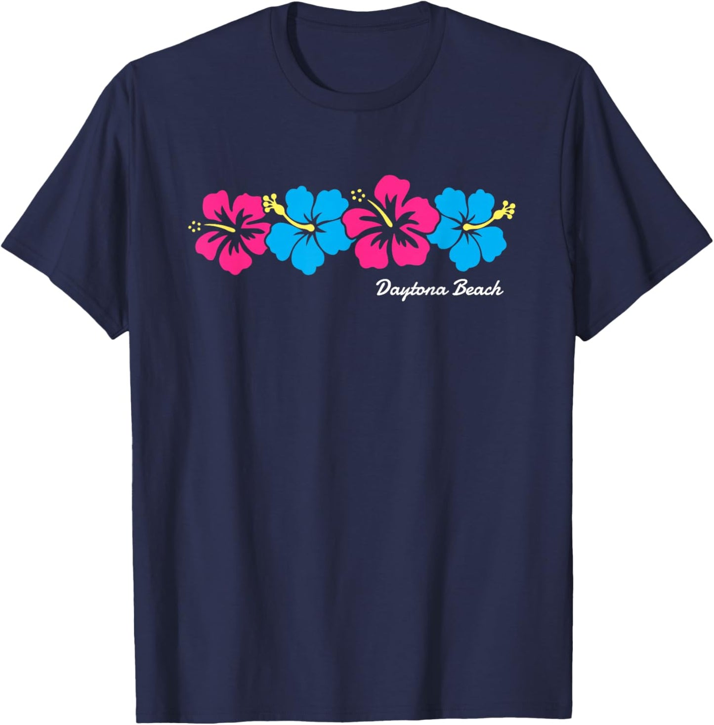Daytona Beach Florida Hibiscus Flower Girls T-Shirt - T-Shirt | Navy