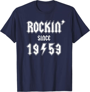 Rockin' Since 1953, Gen X Boomer Rocker Celebrate Birth Year T-Shirt - T-Shirt | Navy