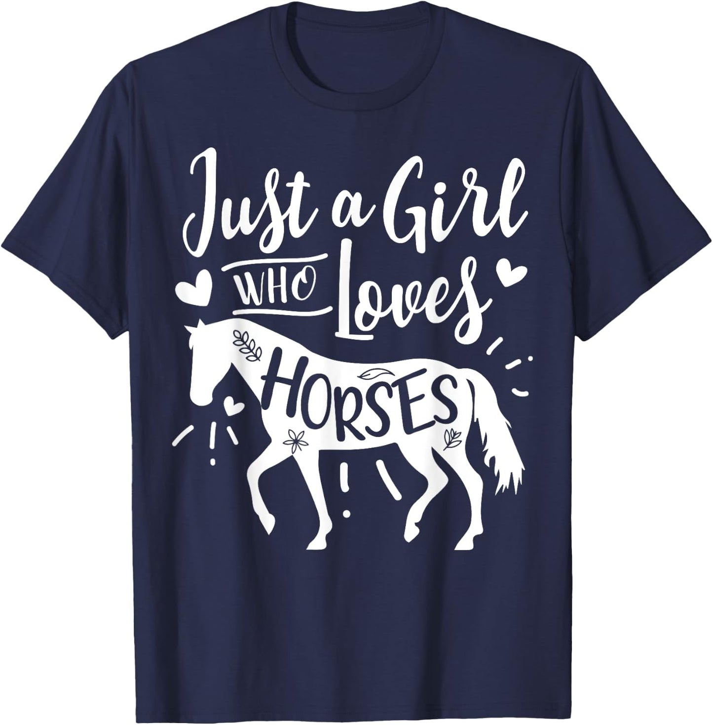 Just A Girl Who Loves Horses T-Shirt - T-Shirt | Navy