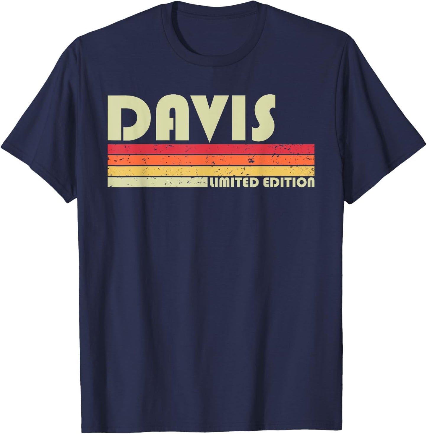 DAVIS Surname Funny Retro Vintage 80s 90s Birthday Reunion T-Shirt - T-Shirt | Navy