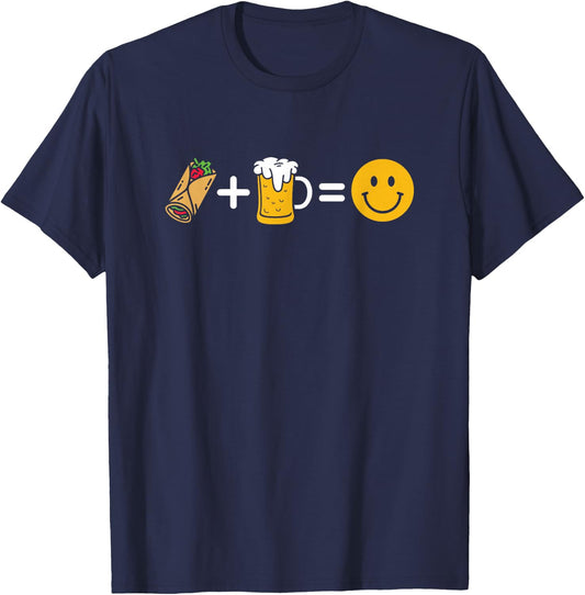 Burrito Beer Foodie - Mexican Food Burrito T-Shirt - T-Shirt | Navy