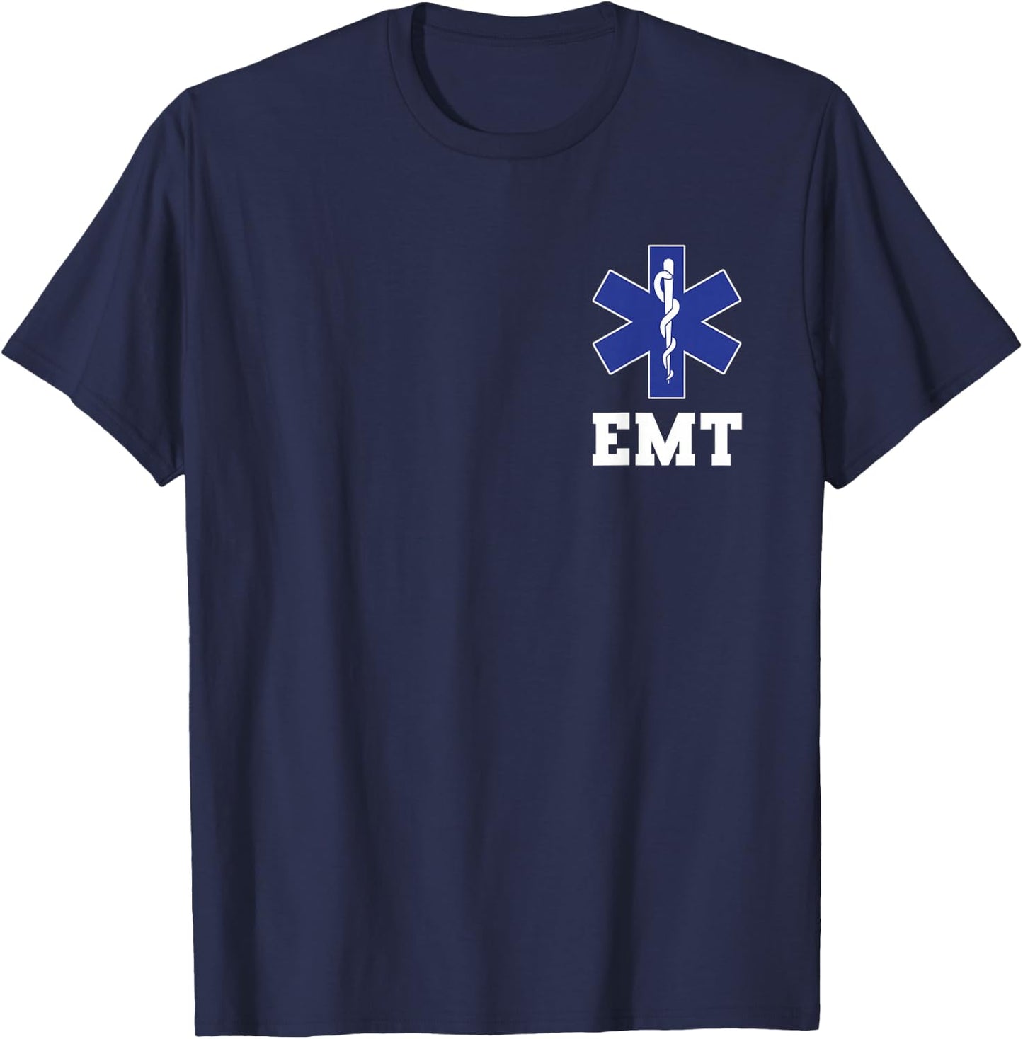 EMT Shirt EMS Paramedic Thin White Line Two-Sided EMT Gift T-Shirt - T-Shirt | Navy