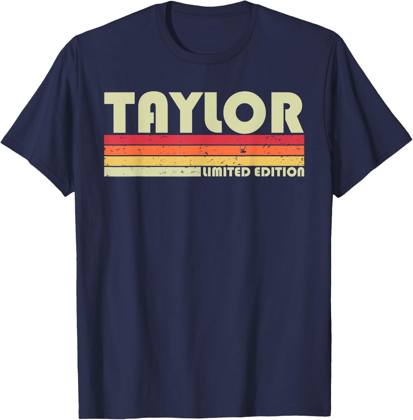TAYLOR Surname Funny Retro Vintage 80s 90s Birthday Reunion T-Shirt - T-Shirt | Navy