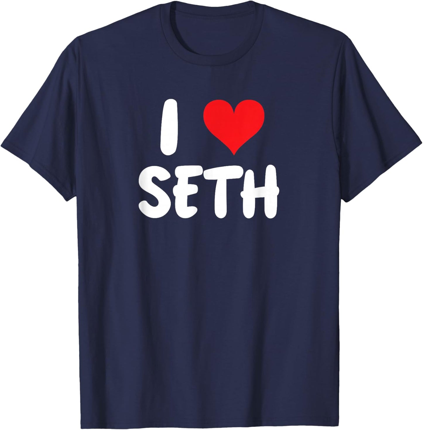 I Love Seth - Heart - Name T-Shirt - T-Shirt | Navy
