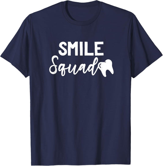Dental Smile Squad Cute Dentist Office and Hygienist Staff T-Shirt - T-Shirt | Navy