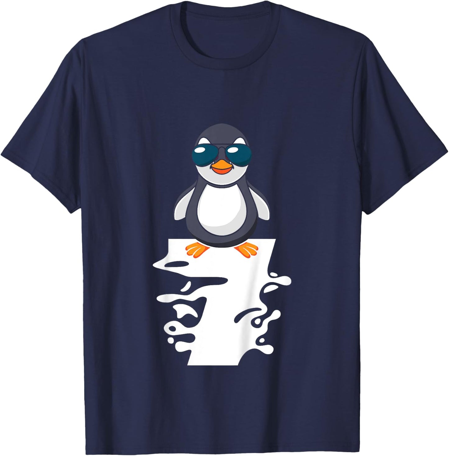 I Am Already 7 Years Old Penguin 7th Birthday T-Shirt - T-Shirt | Navy