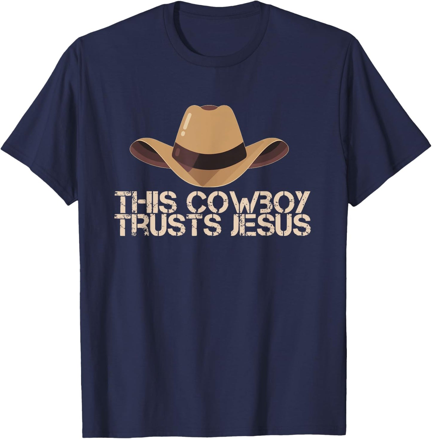 This Cowboy Trusts Jesus design T-Shirt - T-Shirt | Navy