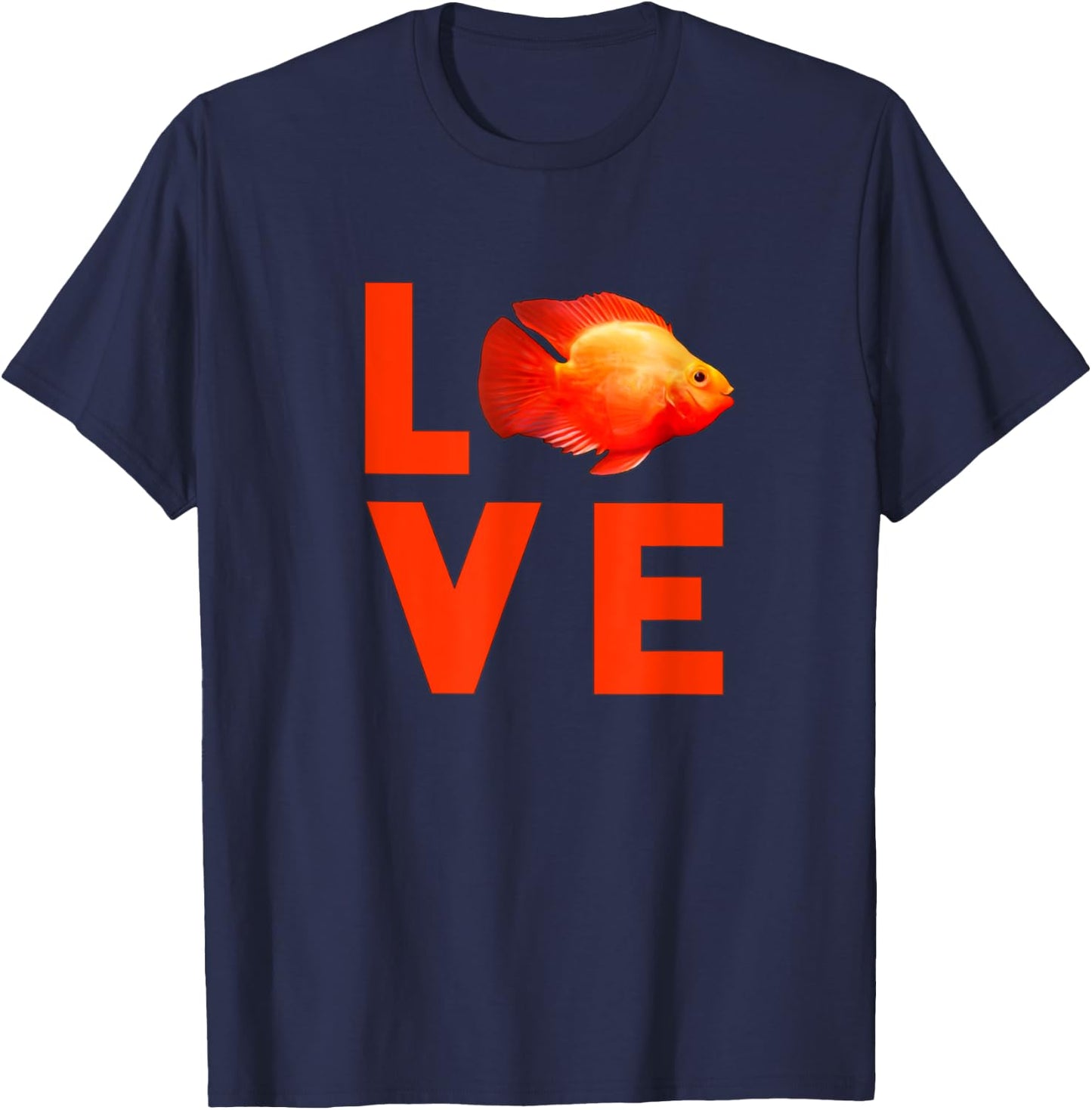 Red Blood Parrot Cichlid Monster Aquarium Fish Gift T-Shirt - T-Shirt | Navy