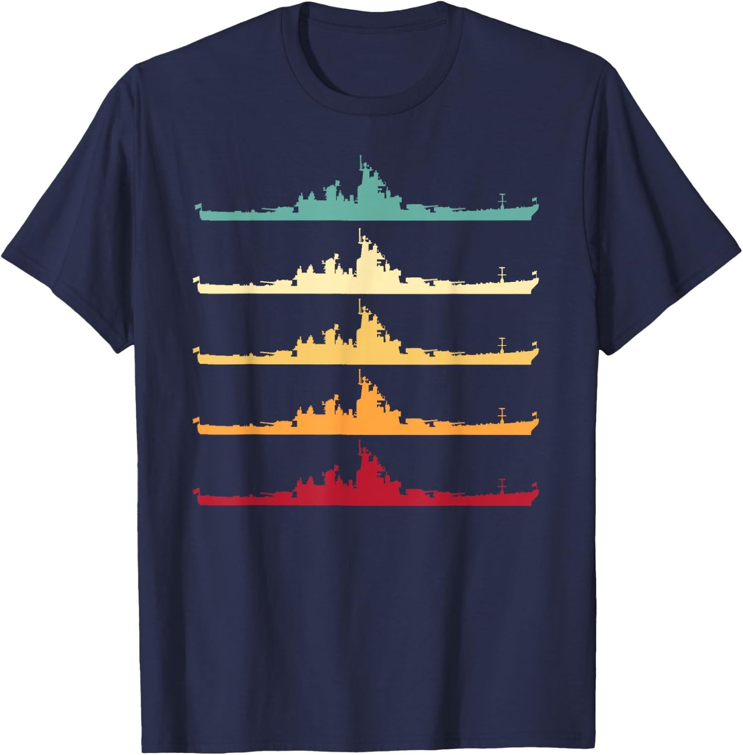 Vintage USS Wisconsin BB-64 Battleship T-Shirt - T-Shirt | Navy
