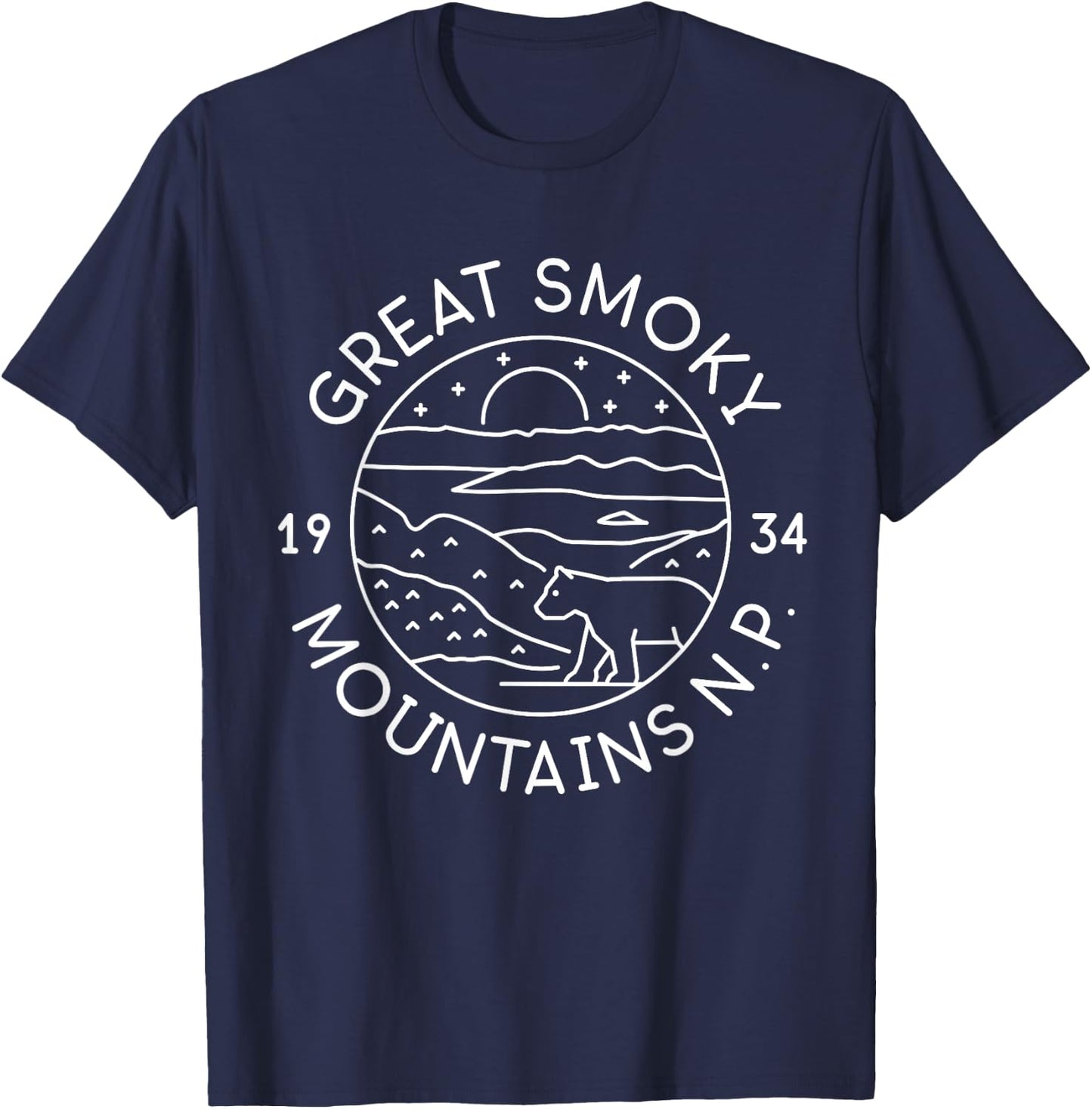 Great Smokey Mountains National Park 1934 Tennessee NC T-Shirt - T-Shirt | Navy