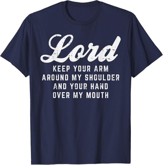 Lord Arm Shoulder Hand Mouth God Jesus Prayer Christian Gift T-Shirt - T-Shirt | Navy