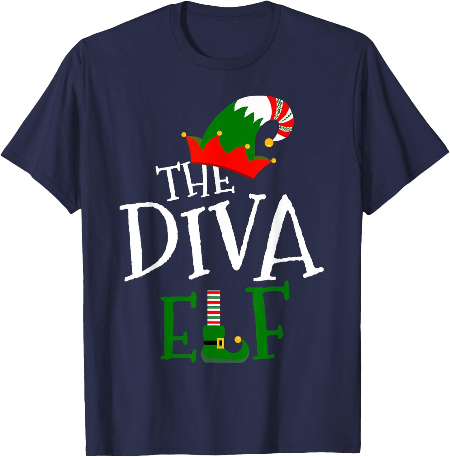 The Diva Elf Family Matching Group Gift Christmas Costume T-Shirt - T-Shirt | Navy