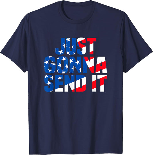 Motocross Racer Trail Rider Outdoor Just gonna send it T-Shirt - T-Shirt | Navy