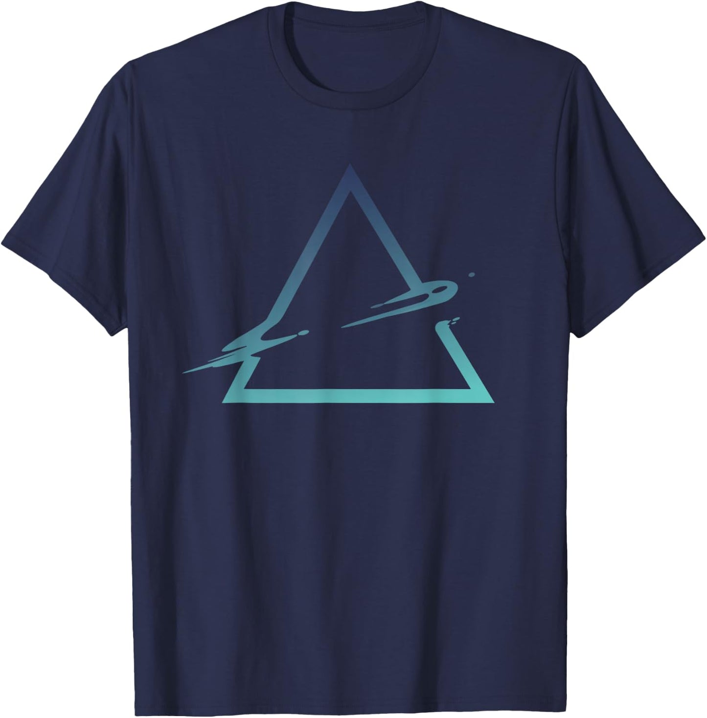 Triangle Geometric Gradient Artsy Geometry Abstract Art T-Shirt - T-Shirt | Navy