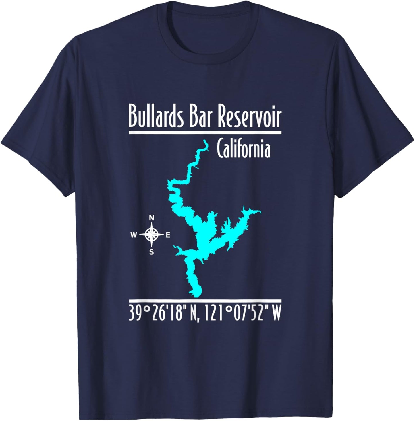 Modern Bullards Bar Reservoir - California T-Shirt - T-Shirt | Navy