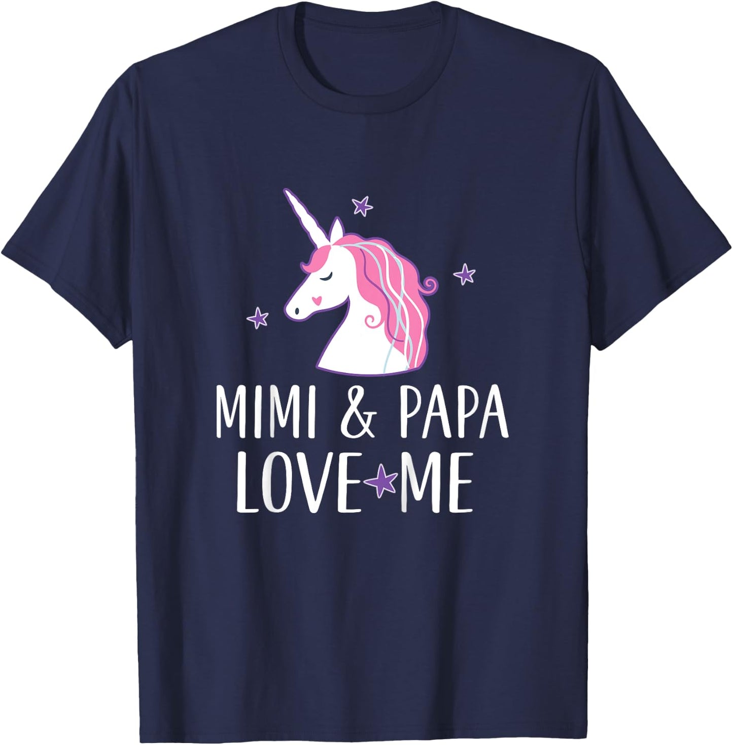 Kids Mimi and Papa Love Me Granddaughter Unicorn T-Shirt - T-Shirt | Navy