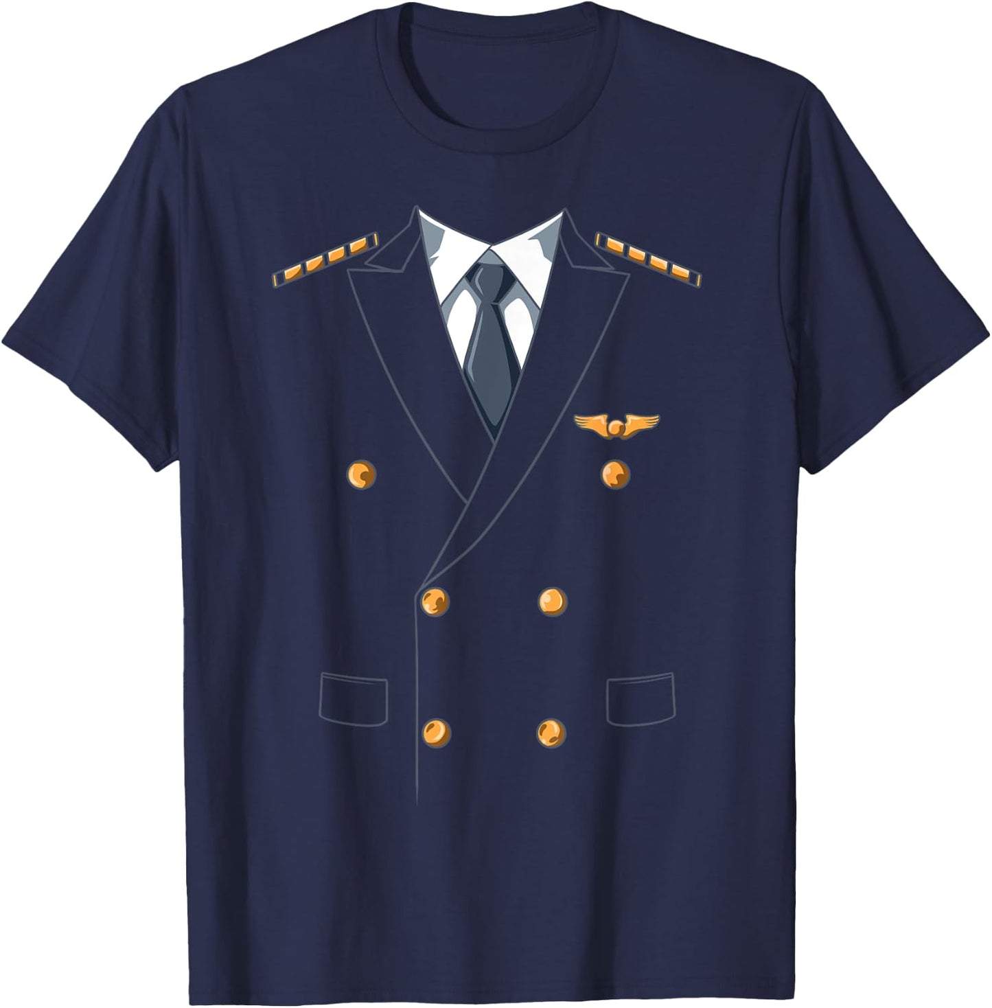 Easy Airline Pilot Costume Pilot Body Headless Pilot Costume T-Shirt - T-Shirt | Navy