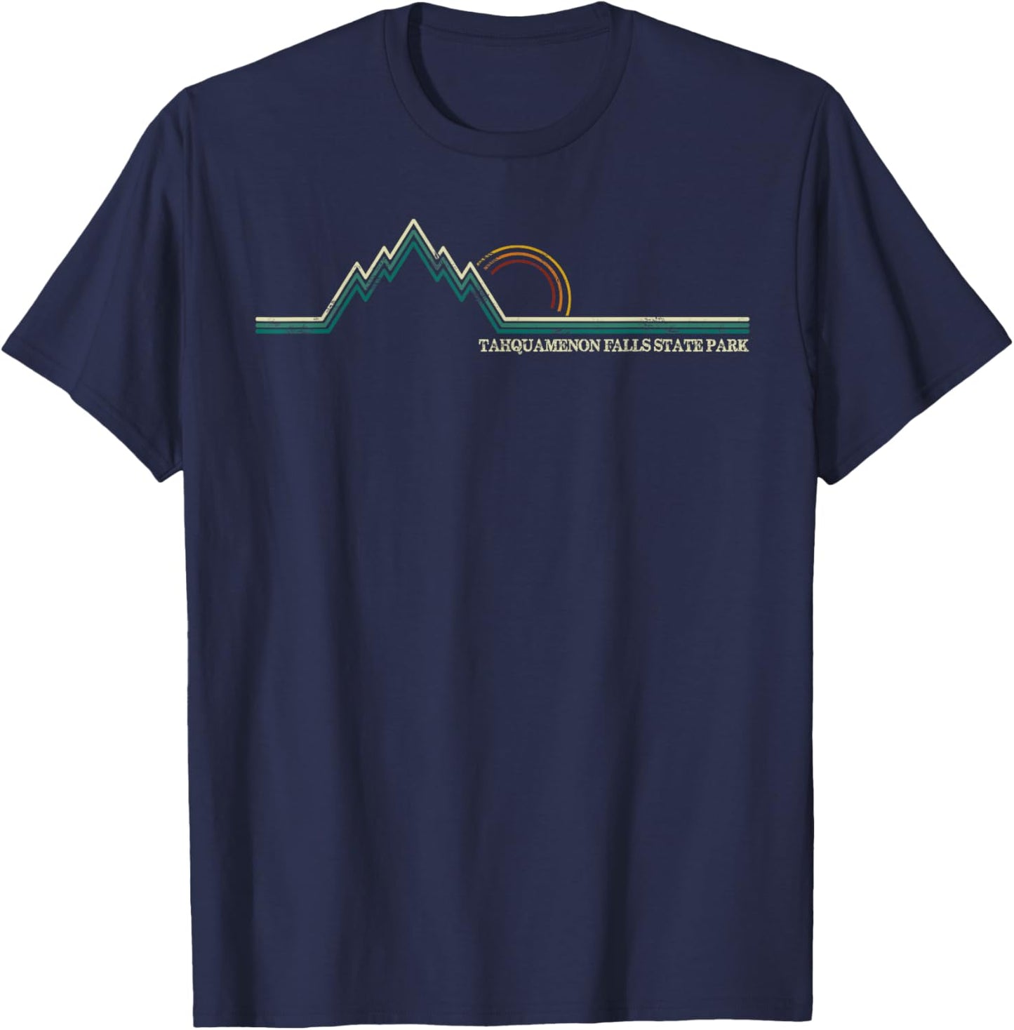 Tahquamenon Falls State Park Mountain Retro T-Shirt - T-Shirt | Navy