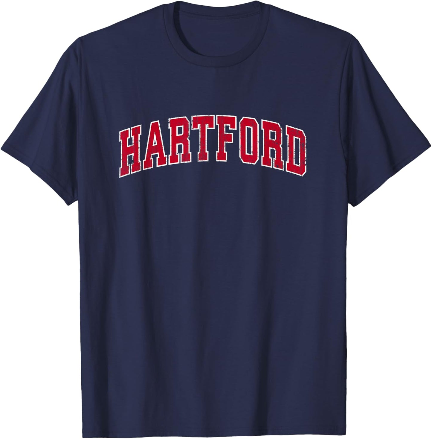 Hartford Connecticut CT Vintage Sports Design Red Design T-Shirt - T-Shirt | Navy