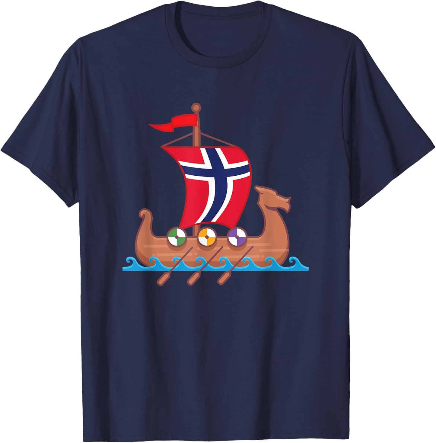 Norwegian Viking Ship Norway T-Shirt - T-Shirt | Navy