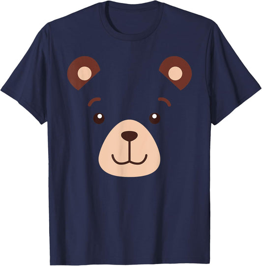 Bear Face Halloween Costume Kids Boy Girl Adult Gift T-Shirt - T-Shirt | Navy