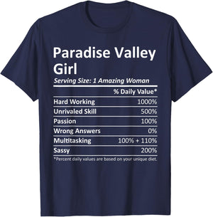 PARADISE VALLEY GIRL AZ ARIZONA Funny City Home Roots Gift T-Shirt - T-Shirt | Navy