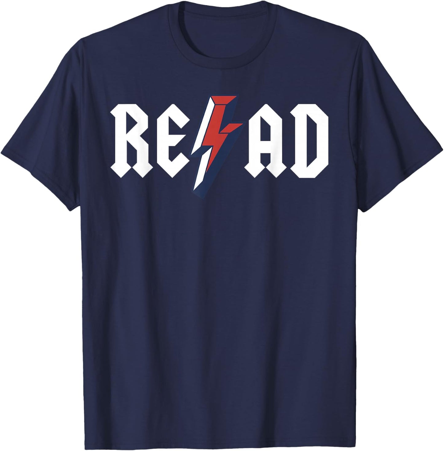 Read Rock N Roll Reading Rock Star Funny Books Lover Gift T-Shirt - T-Shirt | Navy