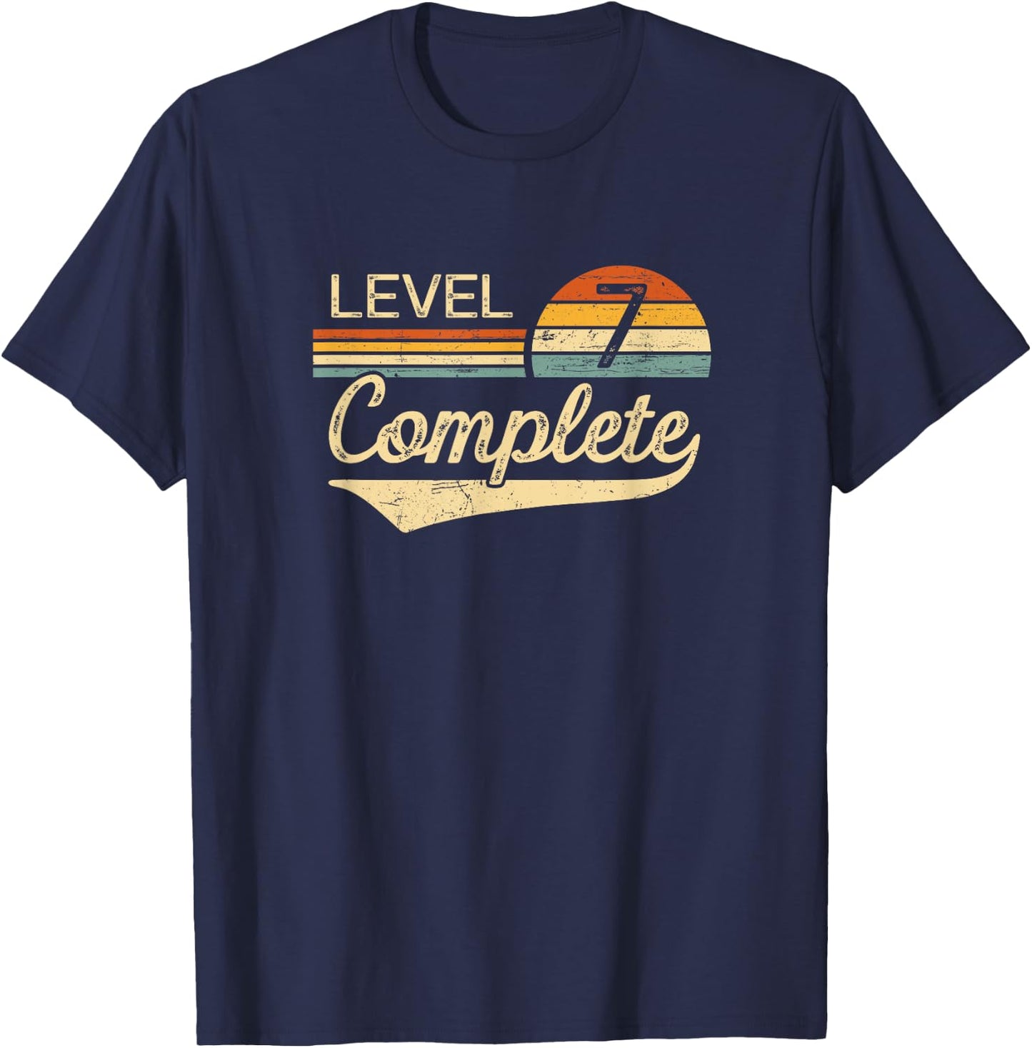 Level 7 Complete Vintage 7th Wedding Anniversary T-Shirt - T-Shirt | Navy