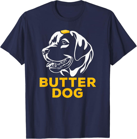 Butter Dog - The Dog With The Butter On Him Funny Meme Men Women T-Shirt - T-Shirt | Navy